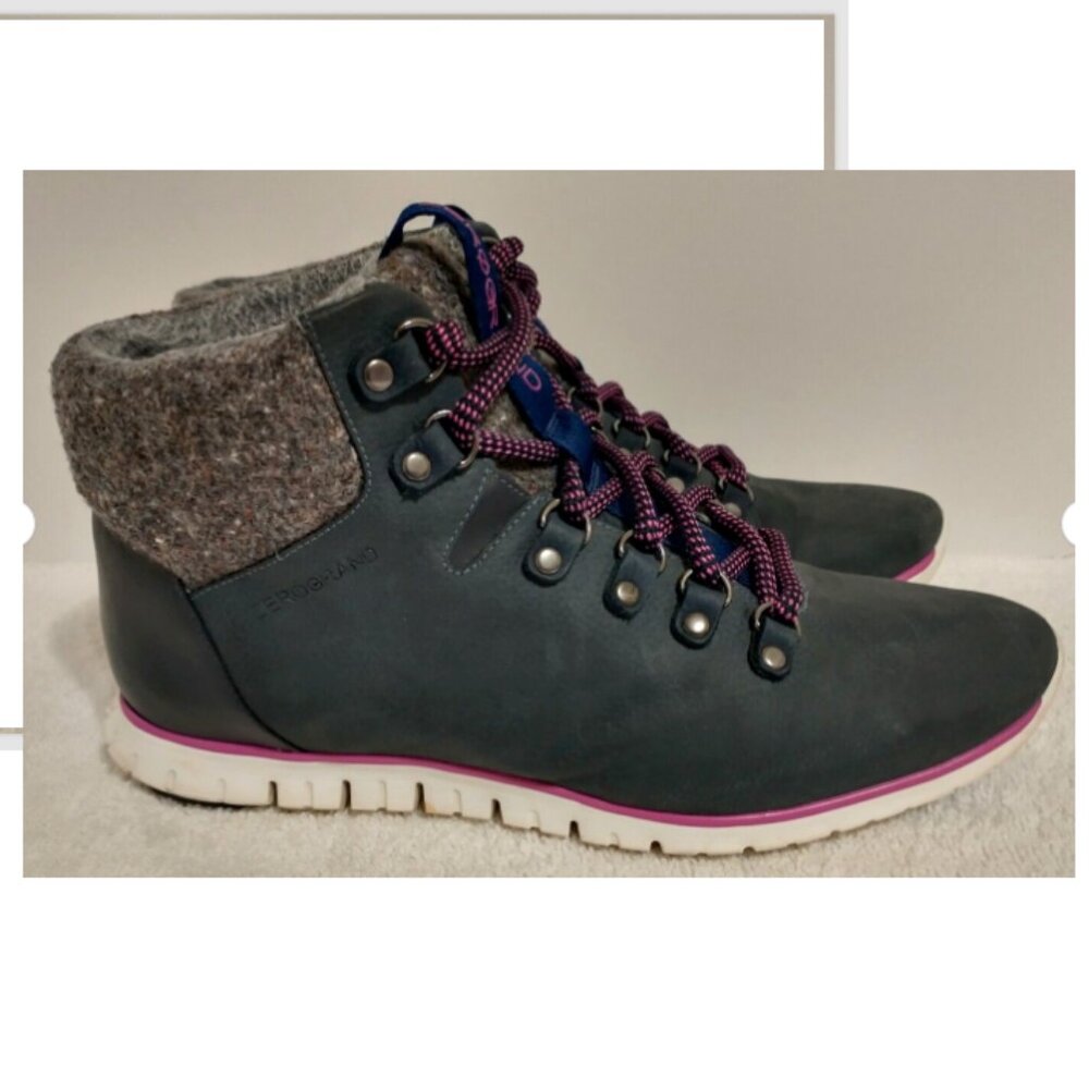 Cole Haan ZeroGrand Blue Hiker Waterproof Boots W17874 Women's Size 9.5 B